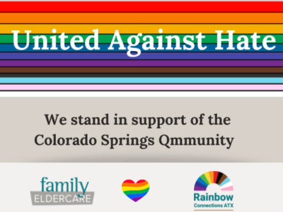 Unidos contra el odio. Estamos en apoyo de la Colorado Springs Qmmunity