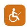 Icono de persona sentada en silla de ruedas